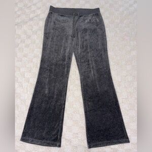 Juicy Couture Charcoal Gray Velour Trousers • Size Large